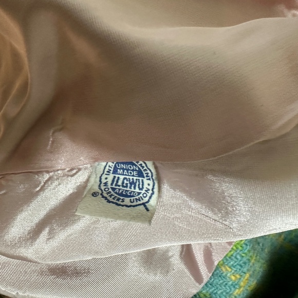 Vintage 1960s Double Breasted Wool Plaid Tweed Jacket Small USA - Picture 10 of 16